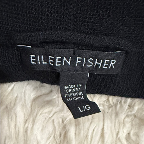 Eileen Fisher Wool Black Open Front Duster Cardigan Women’s Size Large - Picture 7 of 8